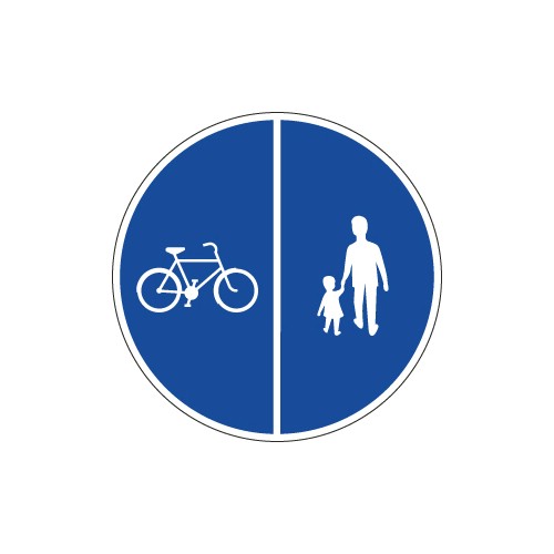 Vägmärke påbjudna gång- och cykelbanor