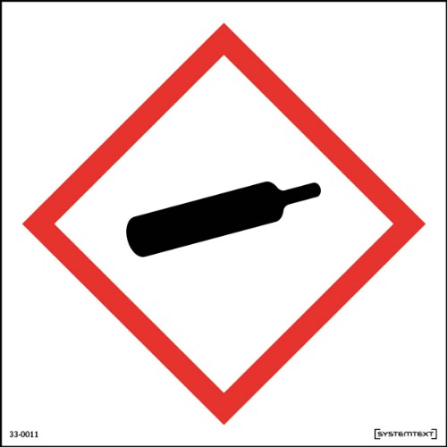 Skylt CLP<br />-symbol gasbehållare