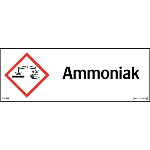 Skylt CLP<br />ammoniak