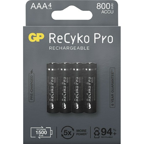 Uppladdningsbara batterier GP NiMH ReCyko Pro 1,2 V