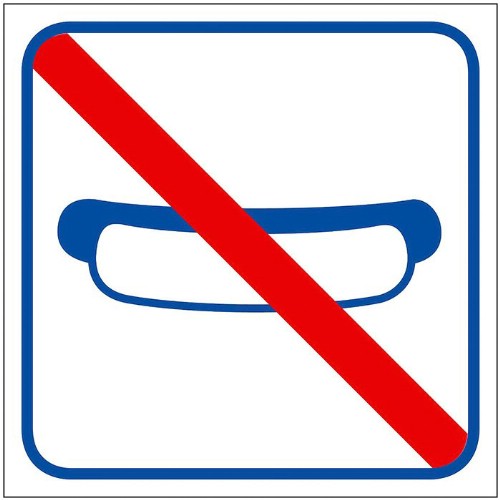 Skylt symbol korvförbud