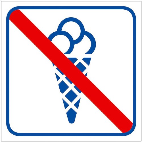 Skylt symbol glassförbud