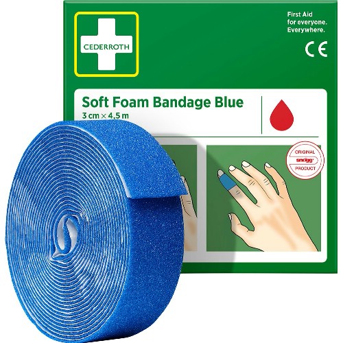 Fingerförband CEDERROTH Soft Foam Bandage Blå